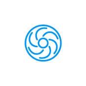 Blue icon illustration of a fan.